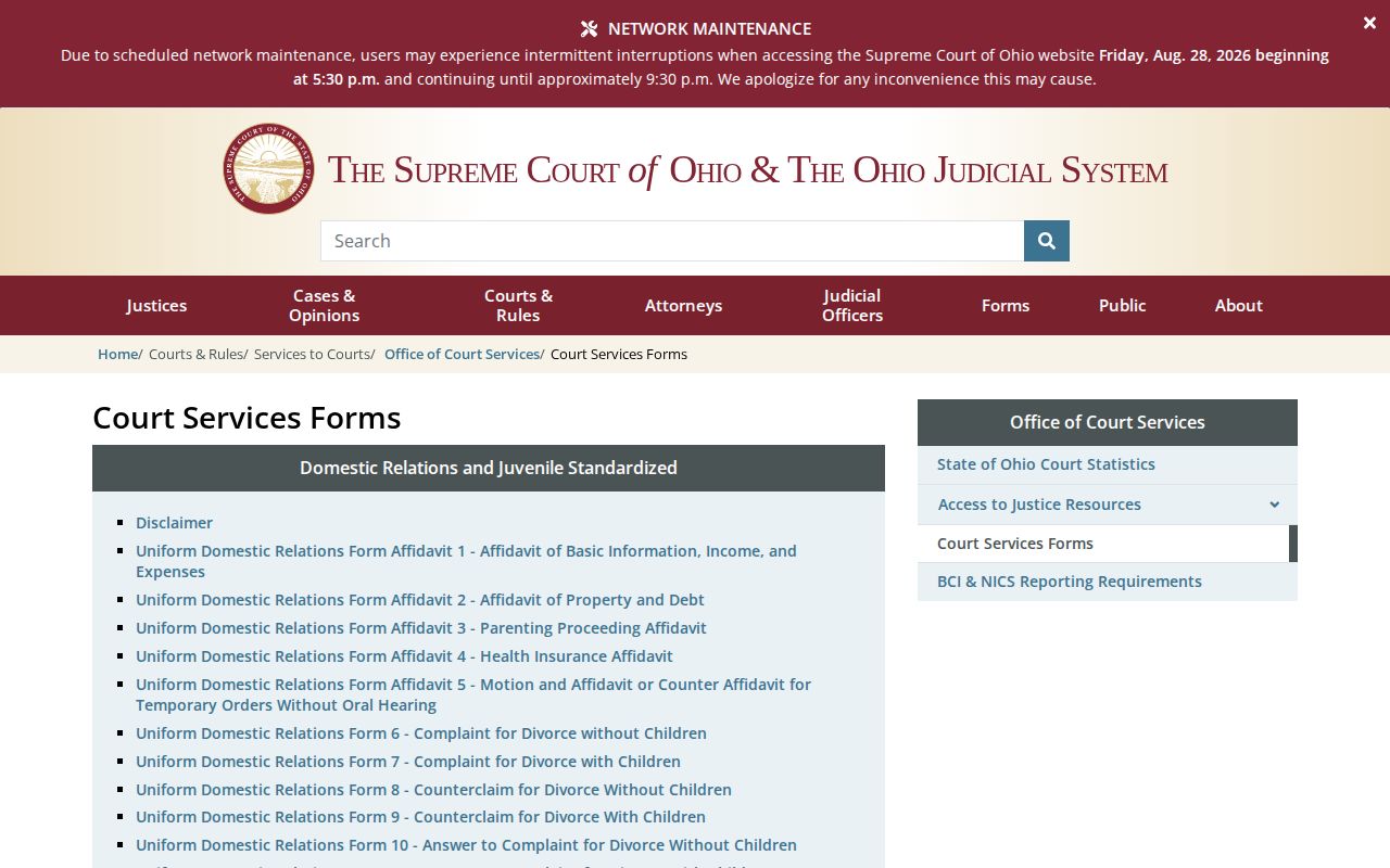 Ohio sealing and expungement record forms for Madison County cases