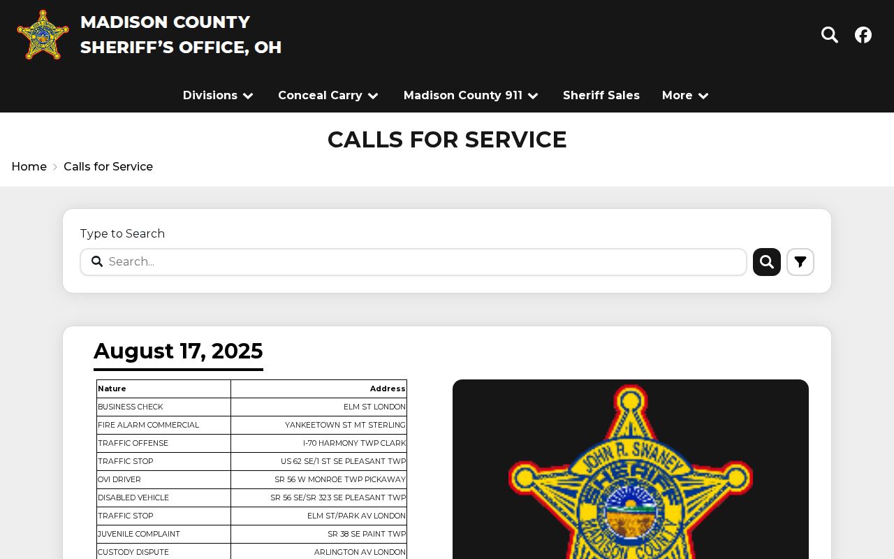 Madison County calls-for-service record source